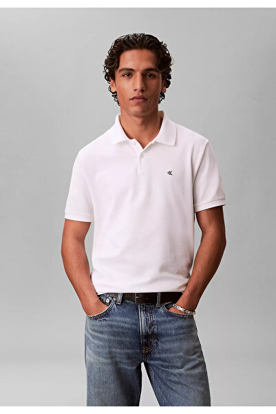 Calvin Klein Erkek SS Monogram Pique Polo Yaka T-shirt