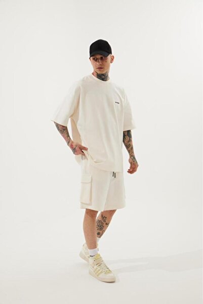 Machinist Ανδρικό σορτς Cargo Basic Oversize σε χρώμα εκρού