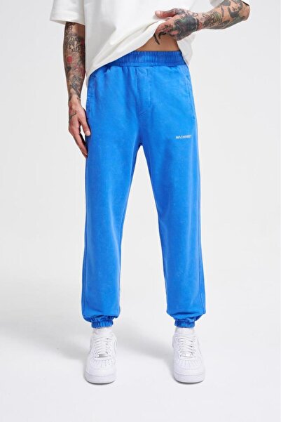 Machinist Ανδρικό πολυτελές βασικό πλενόμενο παντελόνι Jogger Soft Blue Spotted