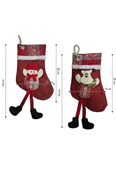 partidolu Ποιοτική υφασμάτινη κάλτσα δώρου από γιούτα με φιγούρες χιονάνθρωπο...