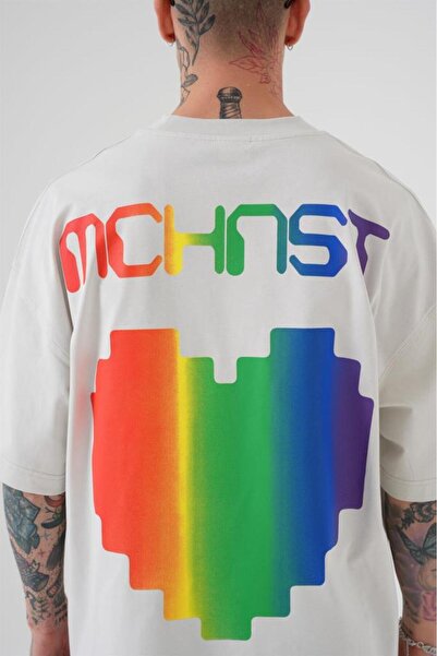 Machinist Erkek Oversize MCHNST Love Baskılı Oversize Tişört Uzay Grisi