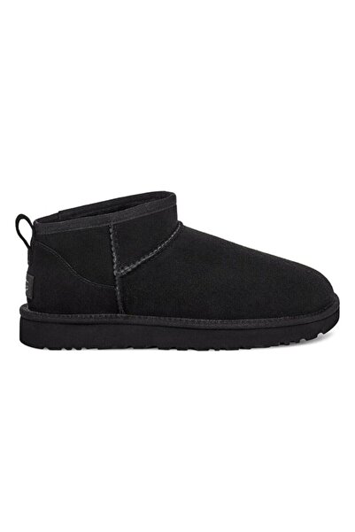 UGG Γυναικείες δερμάτινες μαύρες μπότες και μποτάκια καθημερινής χρήσης με λο...