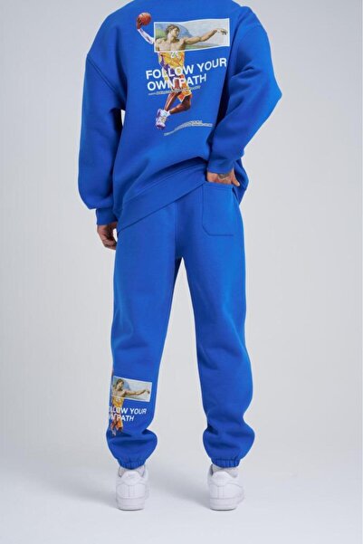 Machinist Ανδρικό Oversize Φούτερ με στάμπα Follow Your Saks Blue