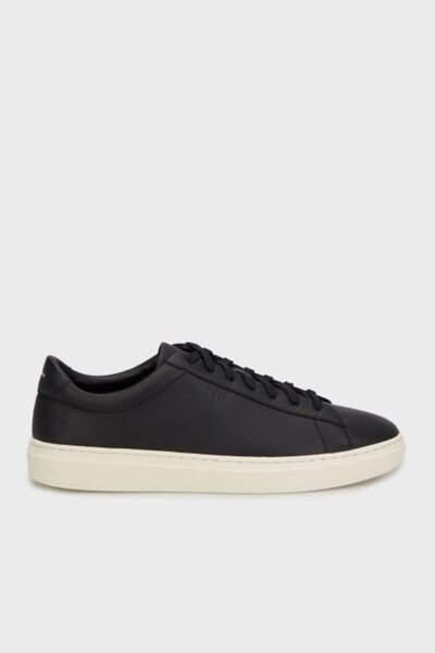 BOSS Erkek Kauçuk Dış Tabanlı %100 Dana Derisi Siyah Sneaker