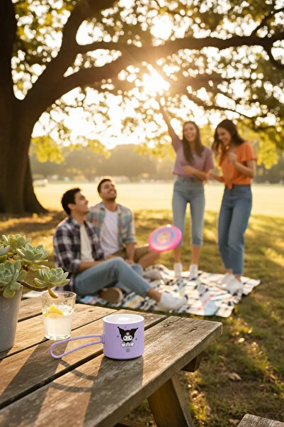 Miniso Sanrio Lisanslı Kuromi Taşınabilir Metal Kablosuz Hoparlör