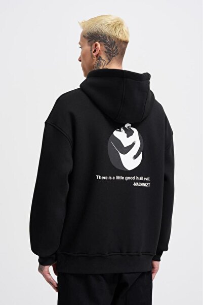 Machinist Ανδρικό φούτερ με στάμπα Good And Evil σε μεγάλο μέγεθος, μαύρο