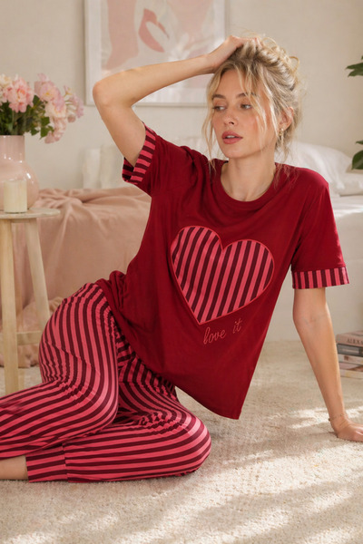 ELİTOL Βαμβακερό Σετ Γυναικείες Πιτζάμες με Στάμπα