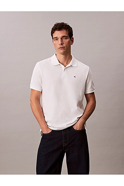Calvin Klein Erkek Regular Fit %100 Pamuklu CK Logolu Kısa Kollu Beyaz T-Shirt