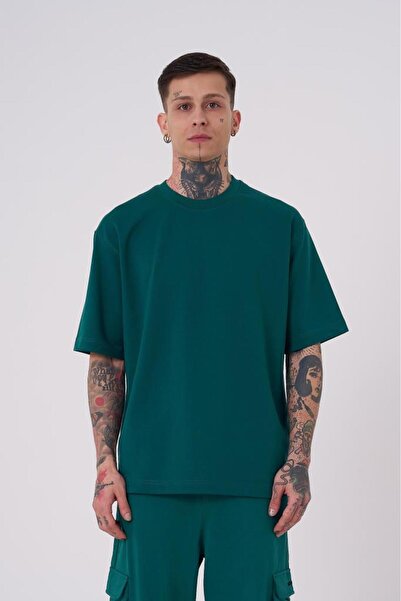 Machinist Ανδρικό - No Name Basic, Άνετο Πράσινο Μπλουζάκι Petrol