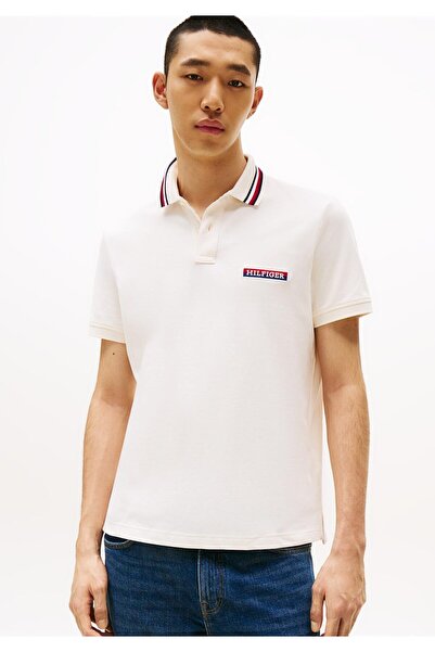 Tommy Hilfiger Erkek Pamuklu Regular Fit Logo İşlemeli Kısa Kollu Sarı Polo Y...