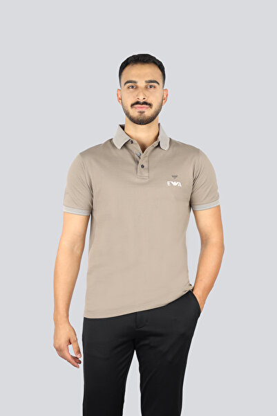 Emporio Armani Erkek %100 Pamuklu Logolu Kısa Kollu Siyah Polo Yaka T-Shirt