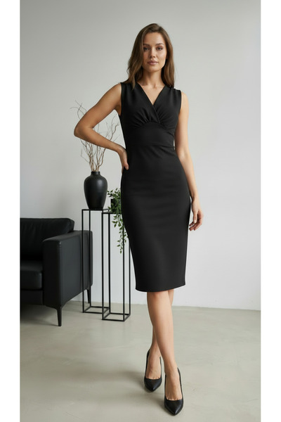 Rokka Moda Önü Büzgülü Balık Elbise
