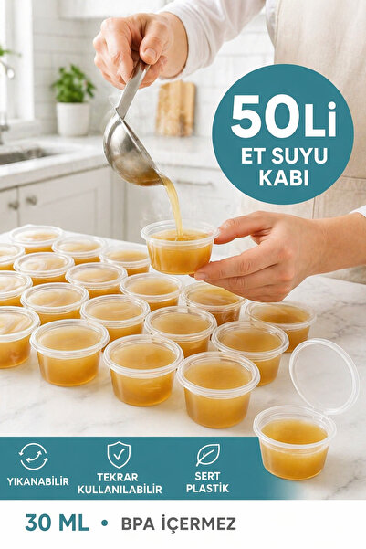 alenked 30 ml Kendinden Kapaklı Şeffaf Sosluk – Sızdırmaz - 50’li