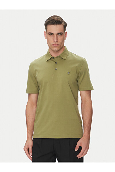 BOSS Erkek Polo Yaka Düğme Kapamalı Kısa Kol Yeşil Polo Yaka T-Shirt
