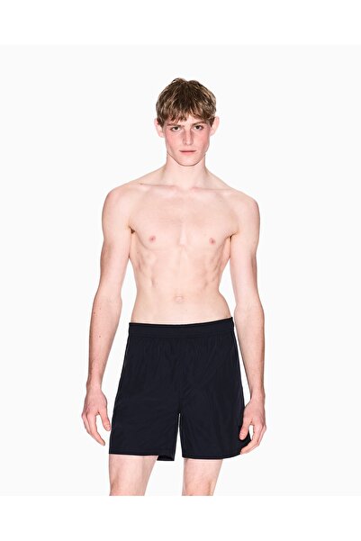 Armani Exchange Ανδρικό μαγιό σε μπλε ναυτικό χρώμα με δέσιμο στη μέση, κοντέ...