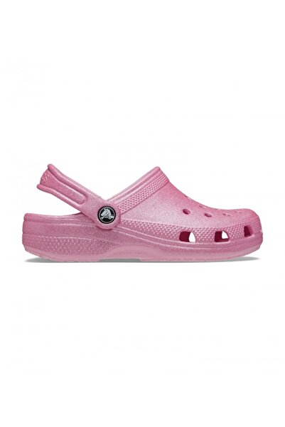 Crocs Classic Glitter Clog K Παιδικές Ροζ Παντόφλες 206993-6xe