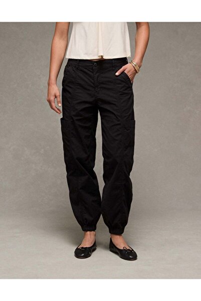 AMERICAN EAGLE بنطلون رياضي واسع بخصر عالٍ من AE Snappy Stretch