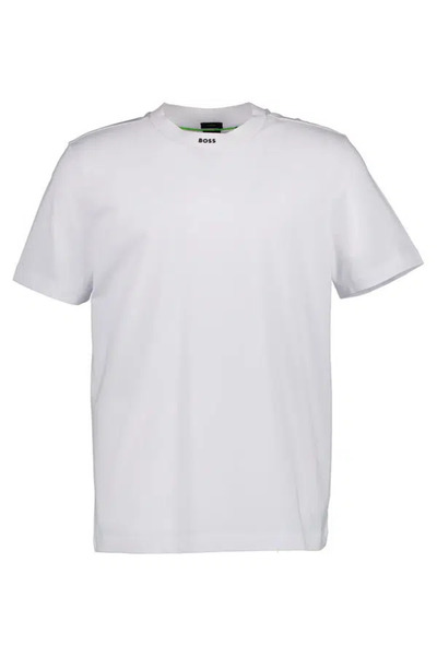 BOSS Erkek Yazılı Kısa Kollu Bisiklet Yaka Beyaz T-Shirt
