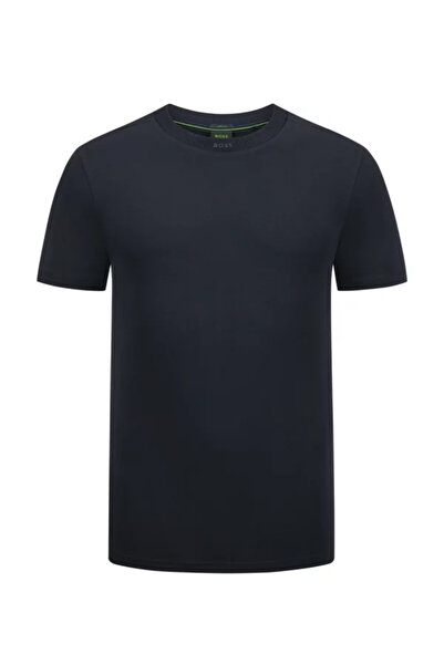 BOSS Erkek Yazılı Kısa Kollu Bisiklet Yaka Lacivert T-Shirt