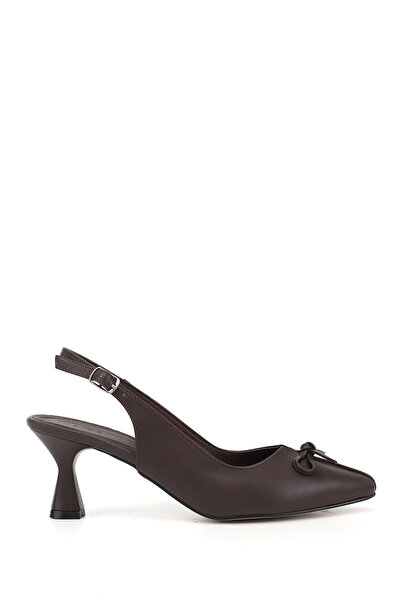 GÖNDERİ(R) Γυναικεία παπούτσια με μυτερή μύτη σε καφέ χρώμα, με φιόγκο και αν...