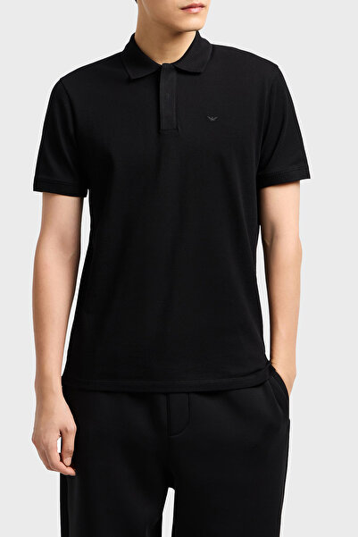 Emporio Armani Men's Regular Fit Eagle Embroidered 100% Cotton Short Sleeve B...