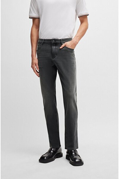 BOSS Erkek Denim Slim Fit Normal Bel Siyah Pantolon
