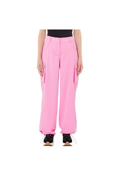 liu.jo Γυναικείο ροζ παντελόνι με άνετη εφαρμογή, λεπτομέρεια τσέπης και φαρδ...