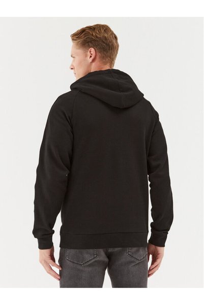 HUGO Men's Hooded Collar Zippered Long Sleeve Black Sweatshirt