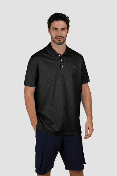 PAUL&SHARK Erkek Pamuklu Polo Yaka Kısa Kollu Günlük Kullanım Siyah Polo Yaka...