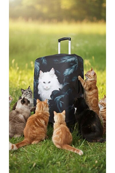 MY SARACİYE غطاء حقيبة My Saraciye 85 Cat Black Feather، غطاء حقيبة - Cat Bla...
