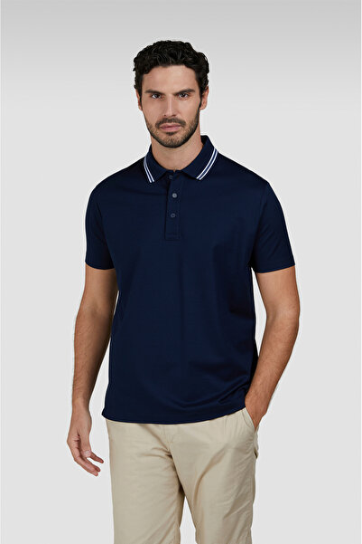 PAUL&SHARK Erkek Polo Yaka Kısa Kollu Yaka Kısmı Çizgi Desenli Lacivert Polo ...