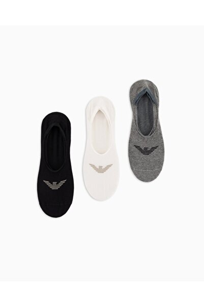 Emporio Armani Ανδρικές κοντές μαύρες κάλτσες από βαμβάκι, ελαστικές στον αστ...