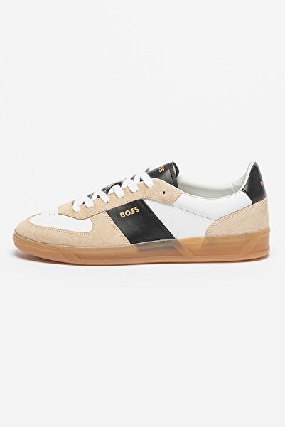 BOSS Erkek Marka Logolu Rahat Taban Bağıcıklı Bej Sneaker