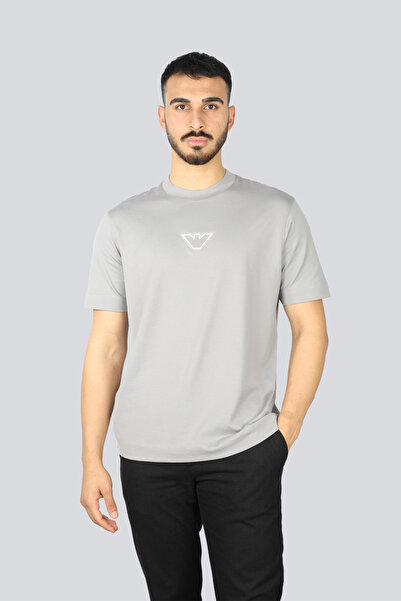 Emporio Armani Ανδρικό μπλουζάκι με λογότυπο μάρκας από οργανικό βαμβάκι με κ...