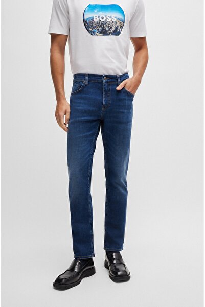 BOSS Erkek Denim Slim Fit Yüksek Bel Günlük Kullanım Lacivert Jeans