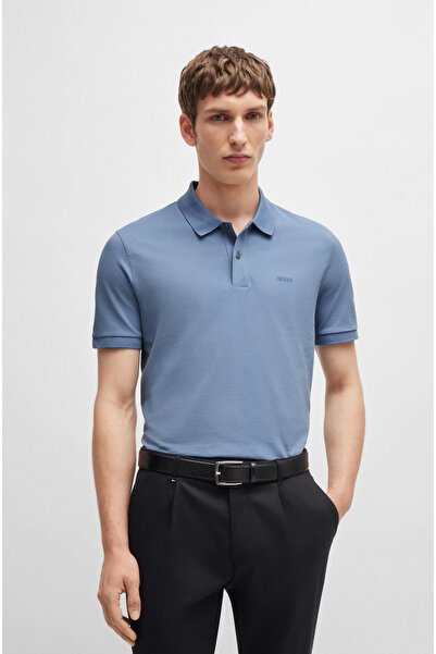 BOSS Logo nakışlı polo yaka tişört