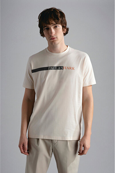 PAUL&SHARK Ανδρικό μπλουζάκι από βαμβάκι με λογότυπο μάρκας, κανονική εφαρμογ...