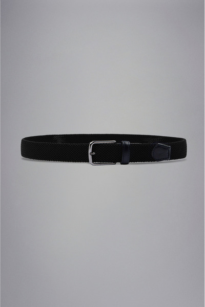 PAUL&SHARK Men's Adjustable Black Belt with Logo Detail and Metal Buckle