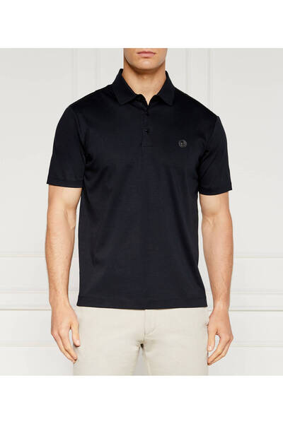BOSS Erkek Polo Yaka Düğme Kapamalı Kısa Kol Siyah Polo Yaka T-Shirt