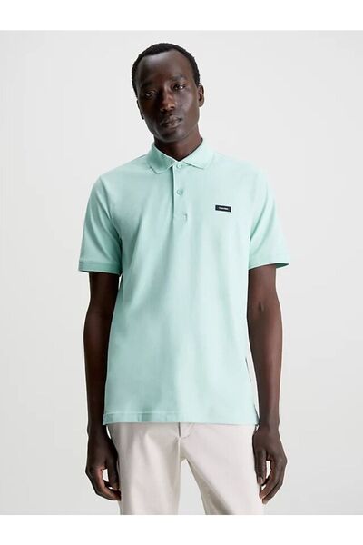 Calvin Klein Erkek Marka Logolu Polo Yakalı Organik Pamuklu Mavi1 Polo Yaka T...
