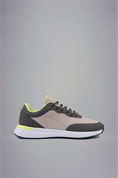 PAUL&SHARK Erkek Bağcıklı Yürüyüş Logo Detaylı Bej Sneaker