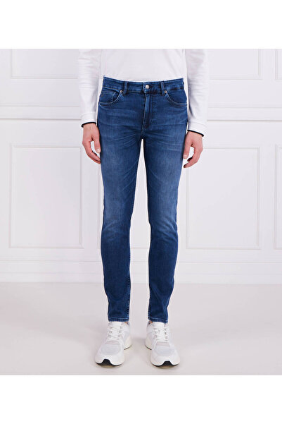 BOSS Erkek Denim Kumaş Normal Bel Düz Model Lacivert Jeans
