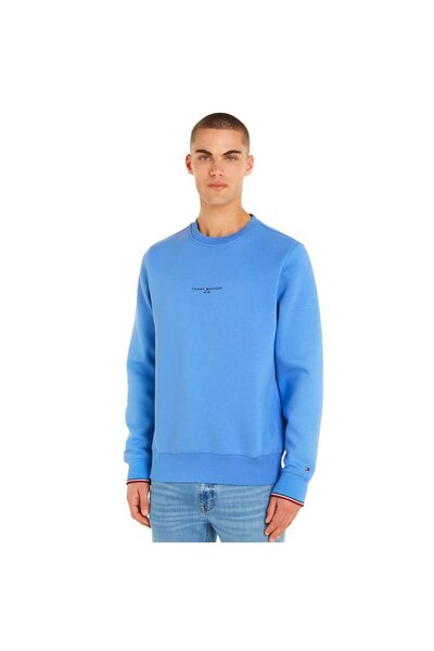 Tommy Hilfiger Men's Brand Logo Long Sleeve Casual Blue Sweatshirt