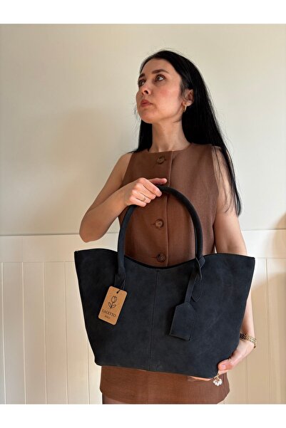 lalettobags Geantă de umăr Begonia Model din piele intoarsa pentru femei, cu ...