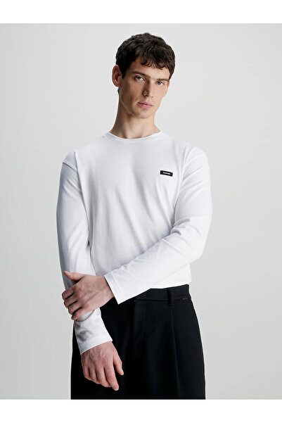 Calvin Klein Men's Brand Logo Cotton Casual White T-Shirt