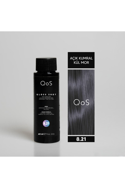 QOS GLOSS SHOT (LİKİT JEL BOYA) 60 ML LIGHT BLONDE ASH VIOLET 8.21