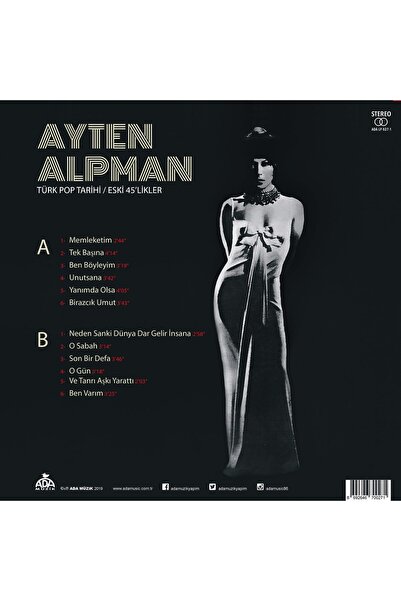 Genel Markalar Ayten Alpman - 12 Hit Şarkı / Türk Pop Tarihi - Eski 45'lik Ler Plak