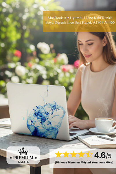 Mcstorey MacBook Air Uyumlu 13 inç Kılıf Renkli Boya Desenli İnce Sert Kapak ...