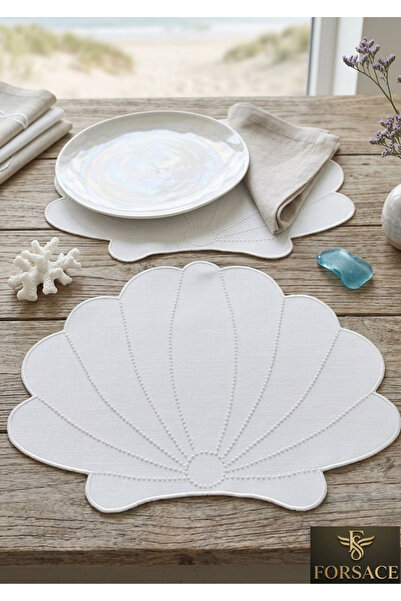 FORSACE 6 Τεμάχια Πολυτελή Λευκά Είδη με Λεπτομέρεια σε Όψη Πέρλας, Αμερικάνι...