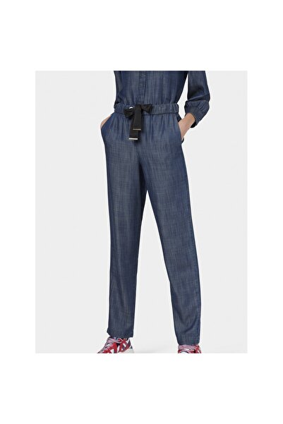 Emporio Armani Γυναικείο παντελόνι με ελαστική ζώνη στη μέση σε σκούρο μπλε χ...